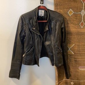 Faux Leather Zara Crop Motorcycle Style Jacket